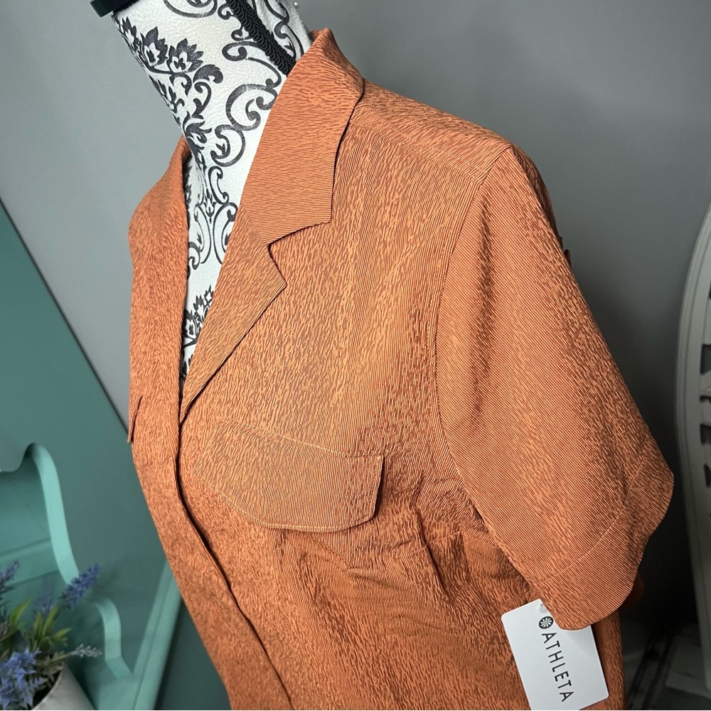 Athleta Echo Button Down Top Size Small Medium Large NWT Copper Orange - Picture 9 of 15